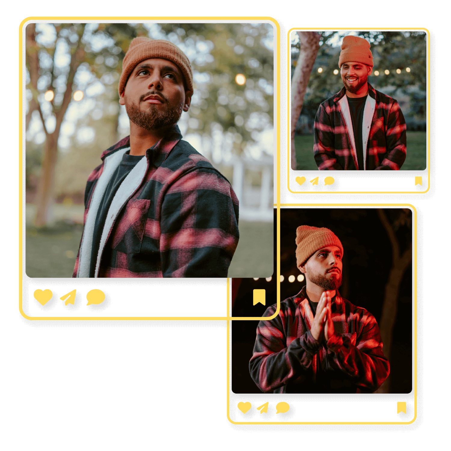 Image showing 3 images of social media influencers