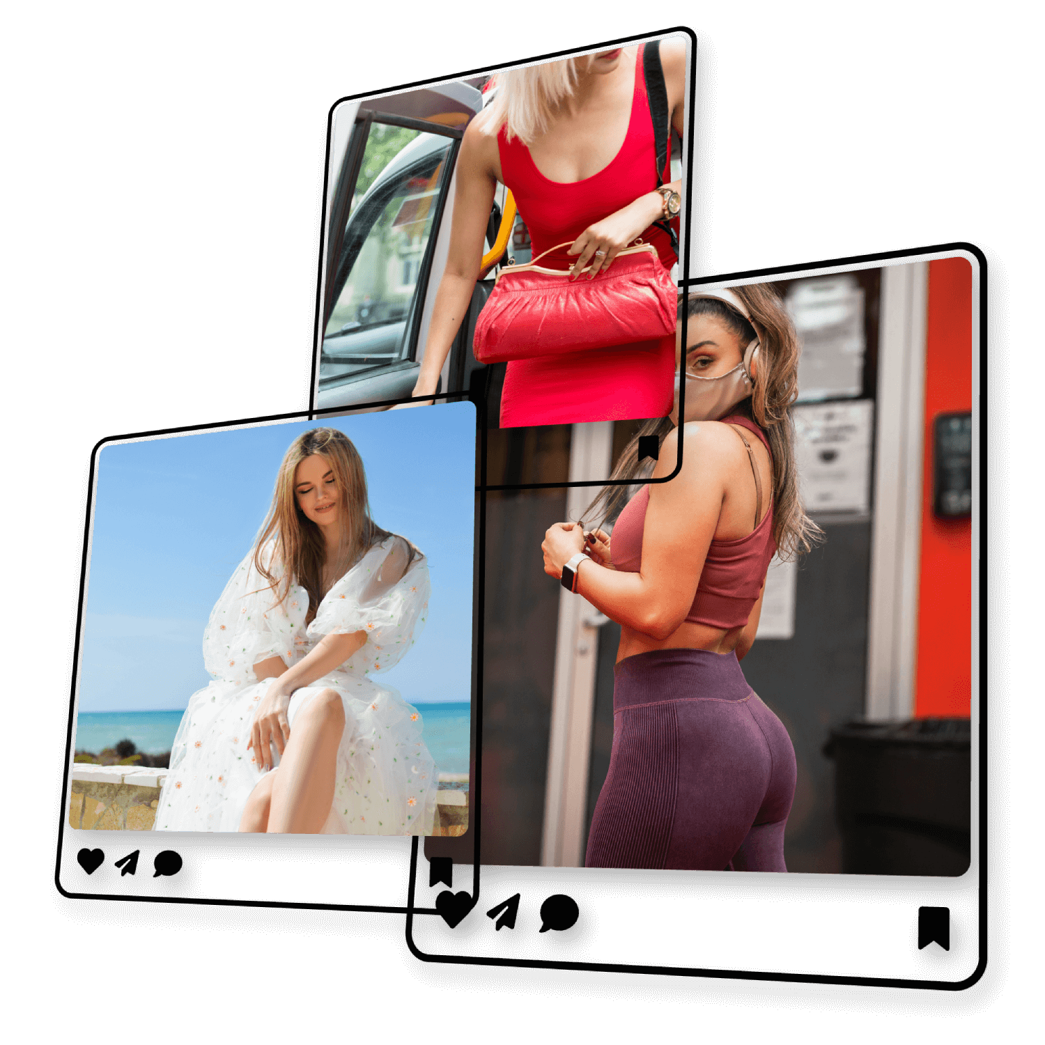 Image showing 3 images of social media influencers