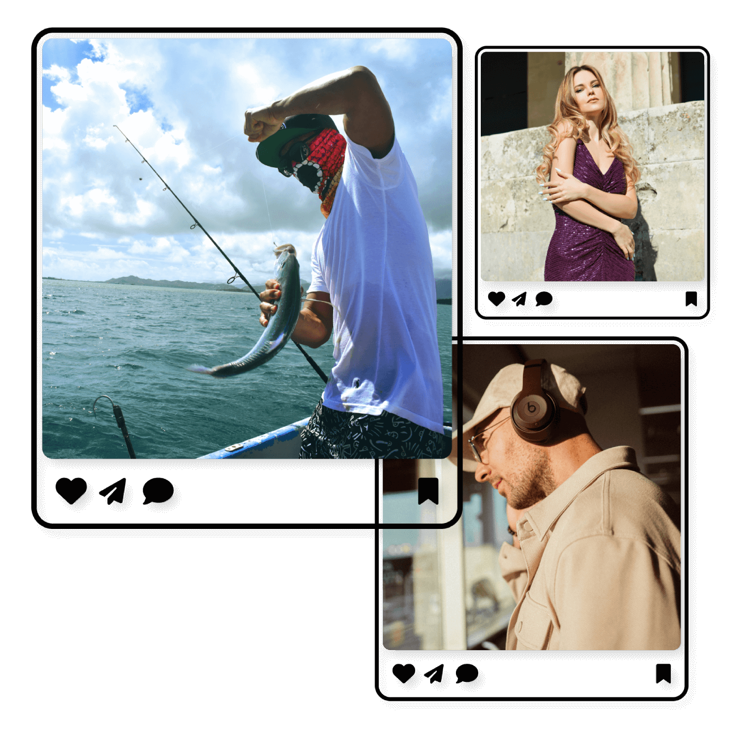 Image showing 3 images of social media influencers